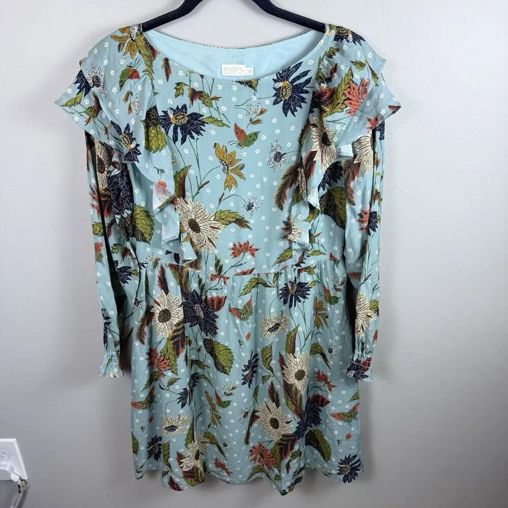 Spartina 449 Millie Ruffle Dress Women's Sz XS Riverside Station Vintage Floral - Picture 4 of 10